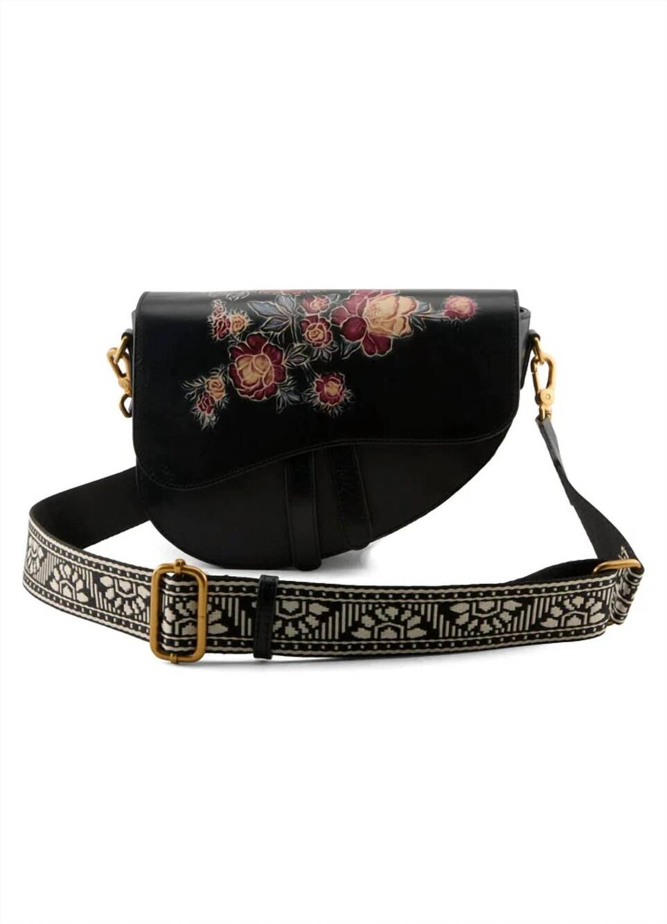 NEW L'ARTISTE women's canter handbag in black multi